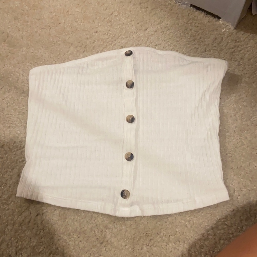 Black and White strapless tube top